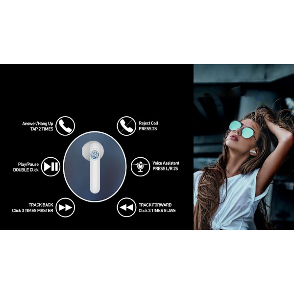 Casti Bluetooth Tellur Flip TWS, negru
