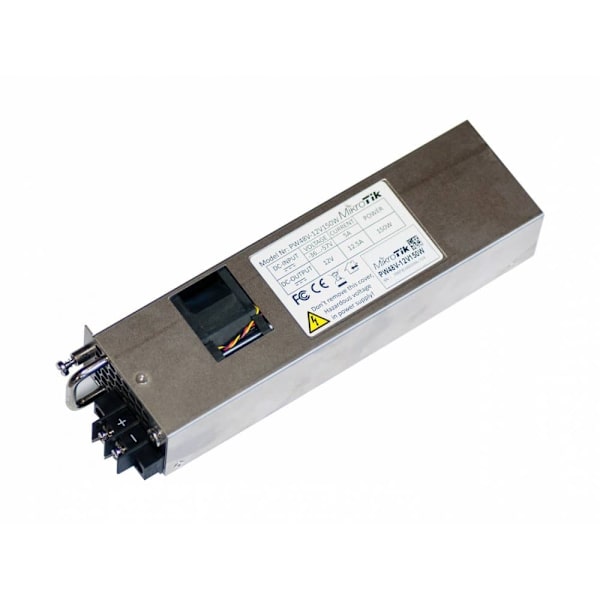 MikroTik PW48V-12V150W | Power Supply | 12V, 150W Sort, Grå, Sølv