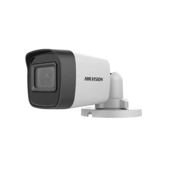 CAMERA MINI BULLET 2MP POC IR20M 3.6MM "DS-2CE16D0T-ITPF3C" (timbru verde 0.8 lei) Hvid
