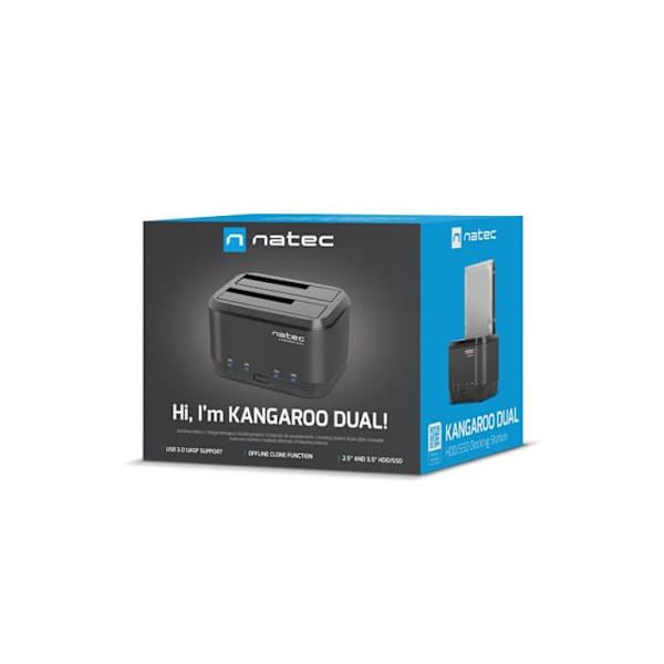 Natec Kangaroo Dual 2.5/3.5inch USB 3.0 HDD Docking Station + Power Adapter