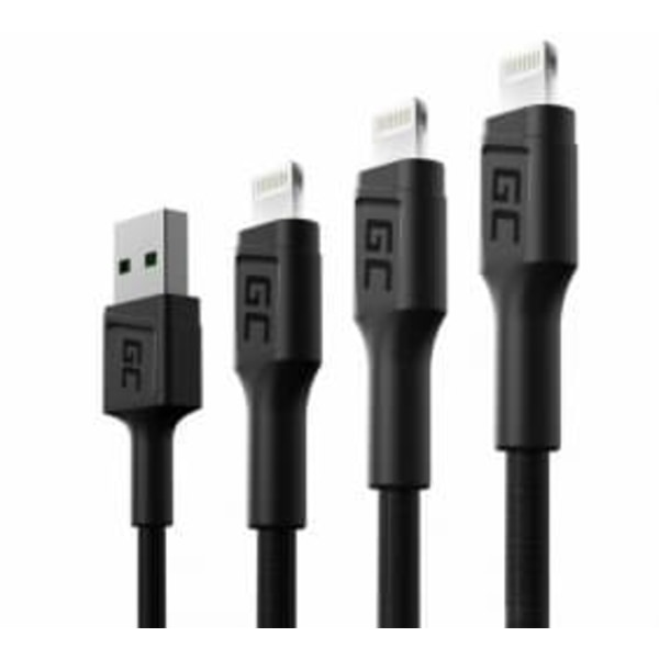 Green Cell USB Male - Lightning Male x 3 1.2m LED Backlight