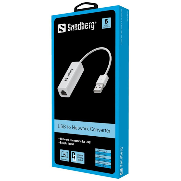 Sandberg 133-78 USB to Network Converter Valkoinen
