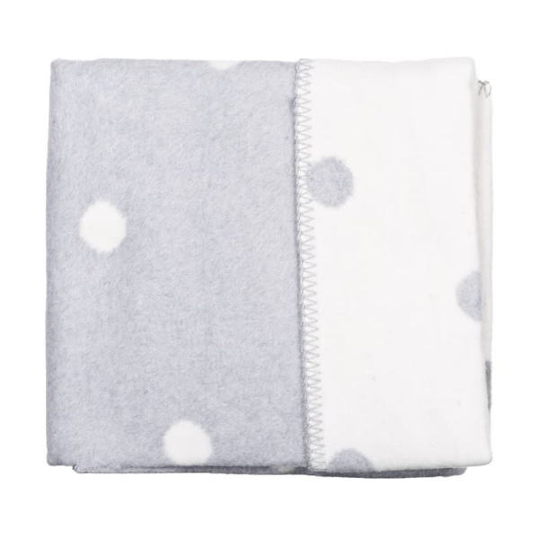 ZAFFIRO Cotton blanket 75x100 S White spots with Grey, 3-Z-KB-014