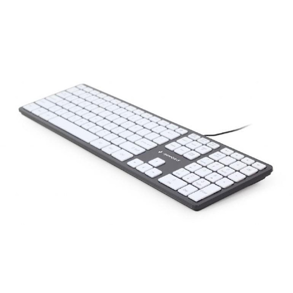 Gembird Chocolate Keyboard USB US Black with White keys Sort, Hvit