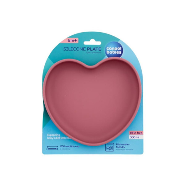 CANPOL BABIES Silicone suction plate HEART, 6m+, 80/309_pin