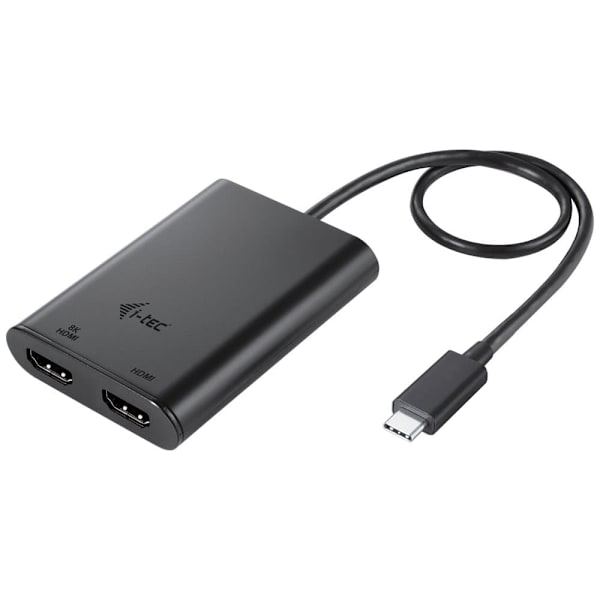 Adapter video USB-C Dual 4K/60Hz (single 8K/30Hz) HDMI Sort
