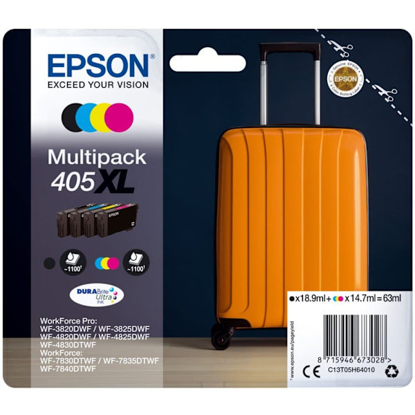Epson 405XL DURABrite Ultra ink cartridge 1 pc(s) Original High (XL) Yield Black, Cyan, Magenta, Yellow