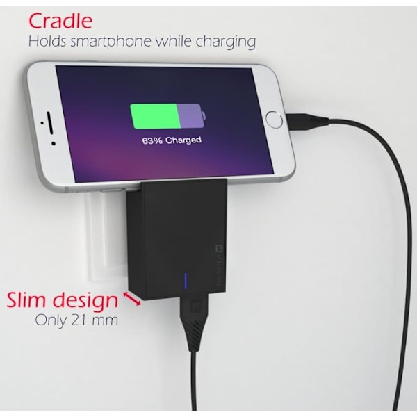 Swissten Premium Travel Charger USB 3A / 15W With Micro USB Cable 1.2m