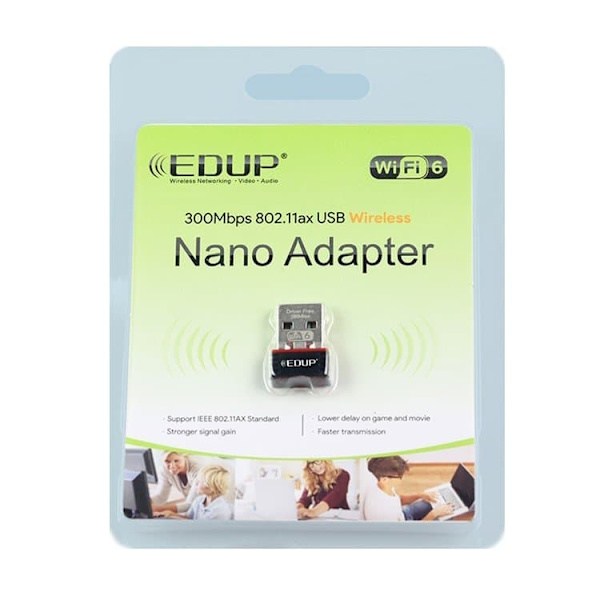 EDUP EP-AX300 Nano USB-adapter WiFi 6 286Mbps / 802.11ax / ALC8800