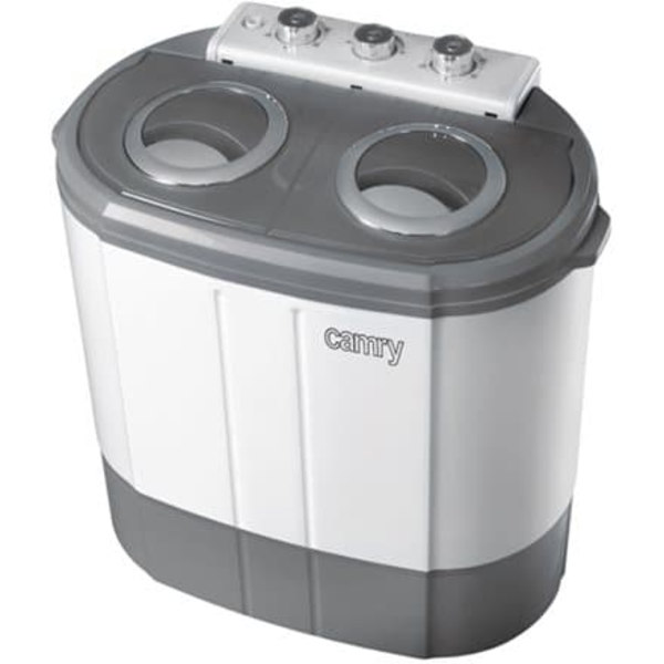 Camry | Washing machine | CR 8052 | Top loading | Washing capacity 3 kg | 1300 RPM | Depth 40 cm | Width 60 cm | White-Grey Harmaa, Valkoinen