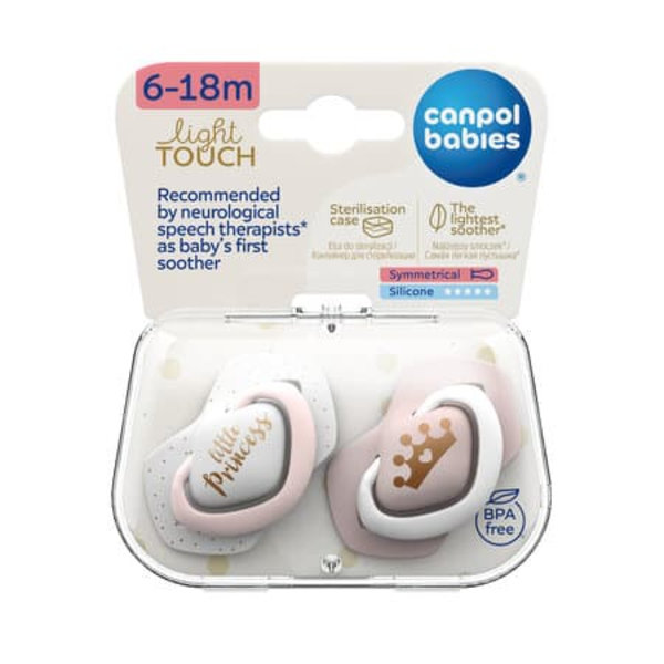 CANPOL BABIES silicone symmetrical soothers ROYAL BABY, 6-18m, 2 pcs, 22/651_pin