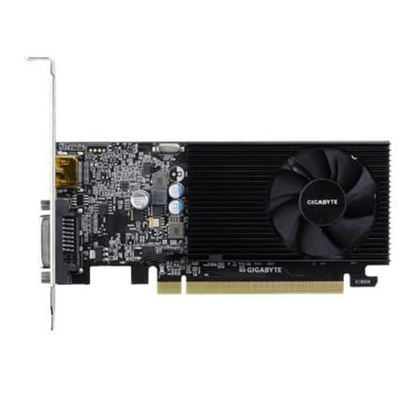 Graphics Card|GIGABYTE|NVIDIA GeForce GT 1030|2 GB|64 bit|PCIE 3.0 16x|GDDR4|Memory 2100 MHz|GPU 1177 MHz|Single Slot Fansink|1xDVI|1xHDMI|GV-N1030D4-