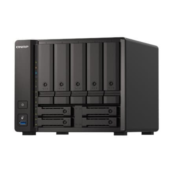 QNAP | 9-Bay QuTS hero NAS | TS-H973AX-8G | Up to 9 HDD/SSD Hot-Swap | AMD Ryzen | Ryzen V1500B Quad-Core | Processor frequency 2.2 GHz | 8 GB | DDR4 Svart