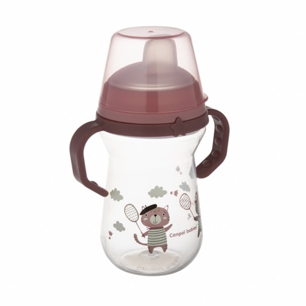 CANPOL BABIES Cup with Silicone Spout, FirstCup BONJOUR PARIS, 6m+, 250ml, pink, 56/613_pin