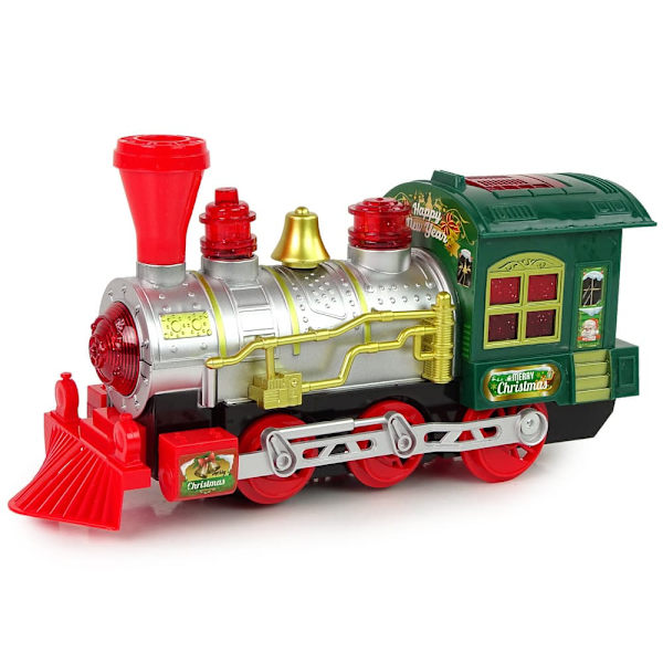 Christmas Locomotive Lights Sound Green Battery Operated