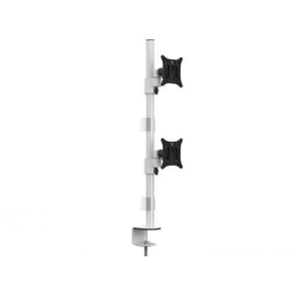 Multibrackets M VESA Deskmount Officeline Dual Vertical White | VESA 75x75-100x100 | Max 8kg | Desk clamp | White