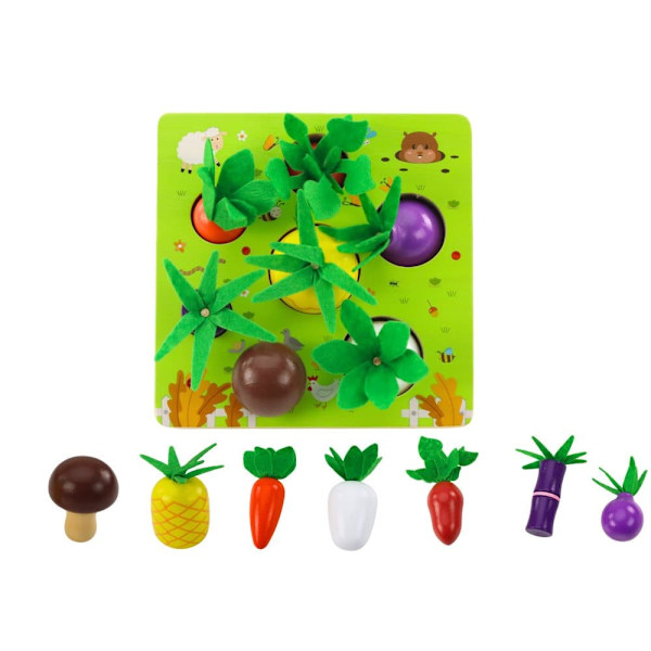 Memory Game Fruits and Vegetables Wooden