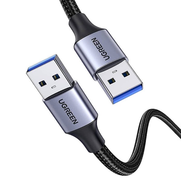 CABLU USB Ugreen "US373", USB 3.0 (T) la USB 3.0 (T), lungime 1M, brodat, negru "80790" - 6957303887903