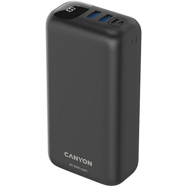 CANYON power bank PB-301 LED 30000 mAh PD 20W QC 3.0 Black Sort