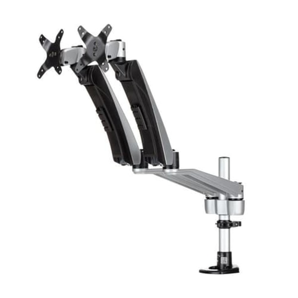 StarTech.com Desk Mount Dual Monitor Arm - Articulating - Supports VESA Monitors 12" to 30" - Adjustable - Grommet / Desk Mount - Premium - Silver (AR Sort, Sølv