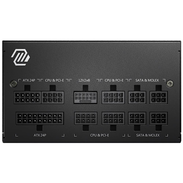 MSI MAG A750GL PCIE5, 750W, 80 Plus Gold, ATX Form Factor, 100~240 Vac Input Voltage, 47Hz ~ 63Hz Input Frequency, 120 mm Fan, 140 x 150 x 86mm, Activ
