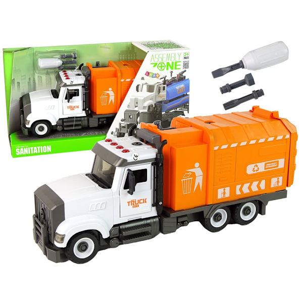 Garbage Truck for Unscrewing and Twisting Accessories Orange