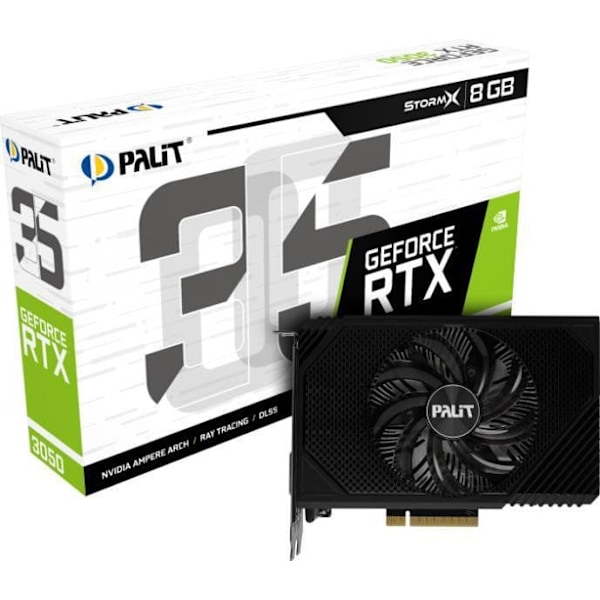 Palit GeForce RTX 3050 StormX NVIDIA 8 GB GDDR6 Sort