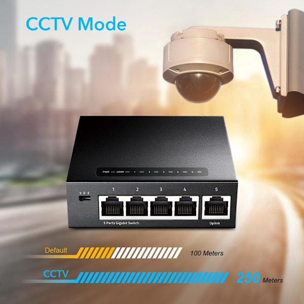 Cudy GS105D network switch Gigabit Ethernet (10/100/1000) Black Svart