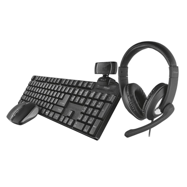 Perifērijas komplekts Trust Qoby Home Office Set Black musta