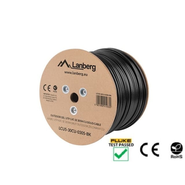 Lanberg LCU5-30CU-0305-BK networking cable 305 m Cat5e U/UTP (UTP) Black