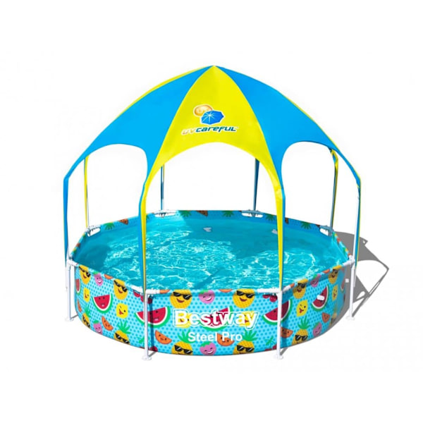 Swimming pool with frame 244x51cm + canopy B56432