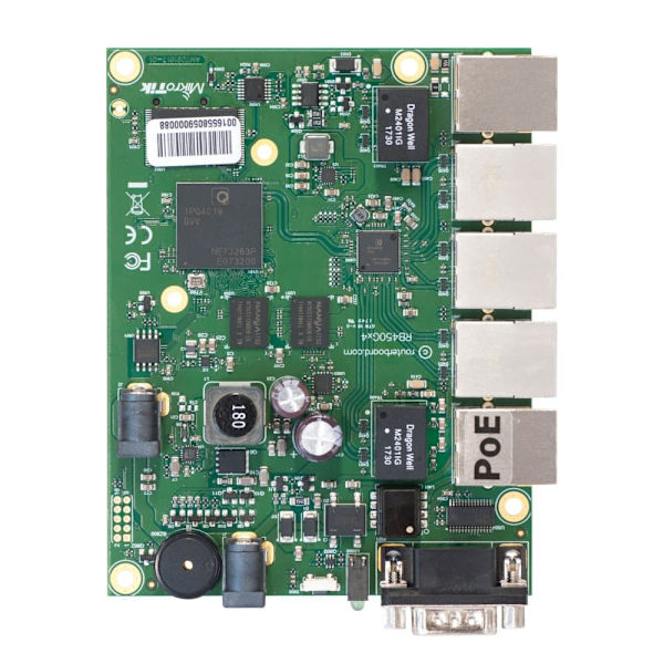 MikroTik RB450GX4 | Router | 5x RJ45 1000Mbps, 1x microSD Vihreä