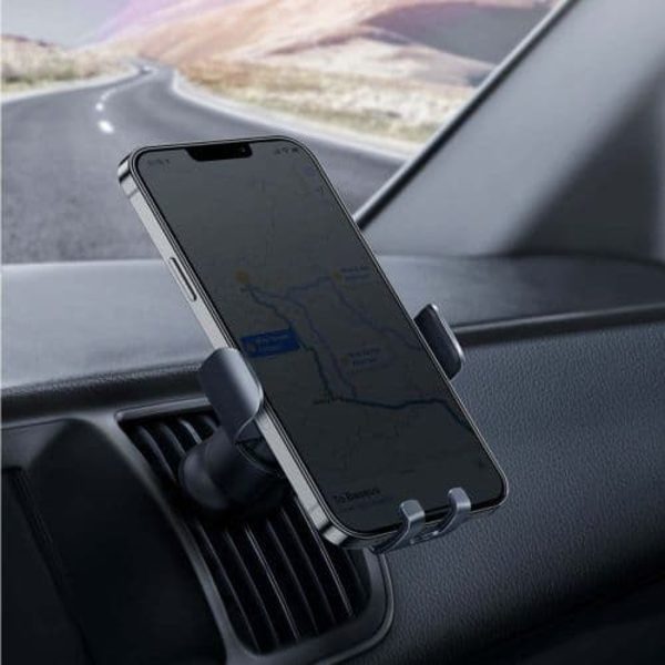 SUPORT AUTO Baseus Metal Age II pt. SmartPhone, fixare grila ventilatie, ofera posibilitatea reglarii unghiului de vizionare pe verticala si orizontal