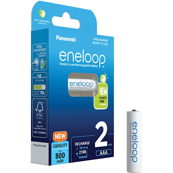 Rechargeable batteries PANASONIC ENELOOP AAA 800 mAh 2 szt (BK-4MCDE/2CP)