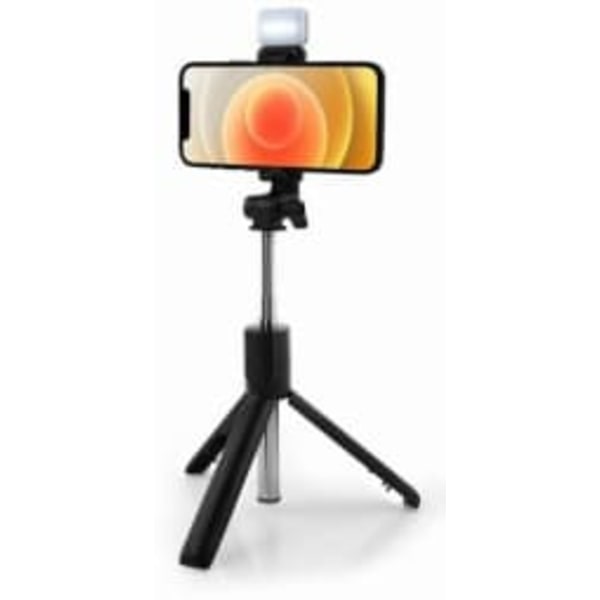 RoGer R1S 2in1 Selfie Stick + Tripod Telescopic Stand with Bluetooth Remote Control + Flash