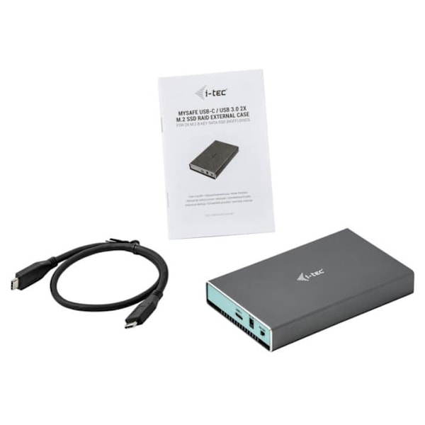 ITEC CAMYSAFEDUALM2 i-tec MySafe USB 3.0 / USB-C 3.1 Gen. 2, External case for 2x SATA M.2 drive