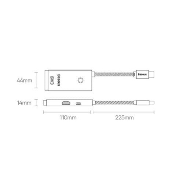 Baseus Lite Series Hub 5w1 USB-C to 3x USB 3.0 + USB-C + HDMI (black)