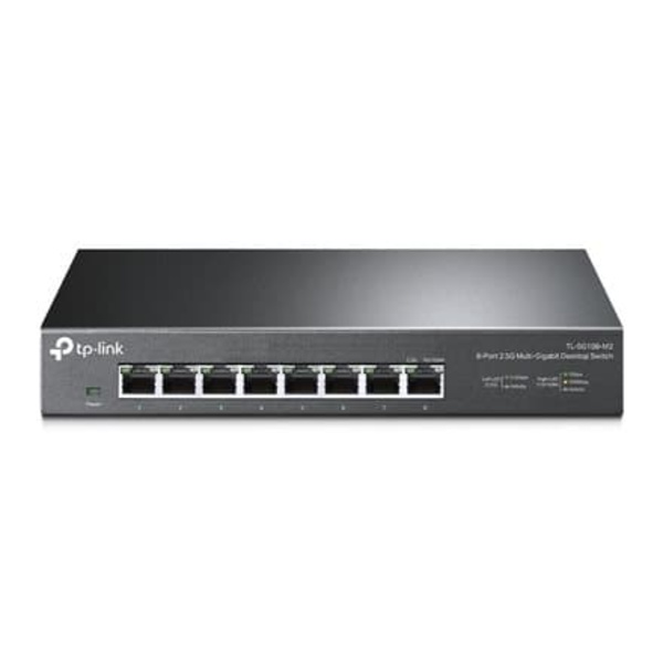 TP-LINK | 8-Port 2.5G Desktop Switch | TL-SG108-M2 | Unmanaged | Desktop | Power supply type External Svart