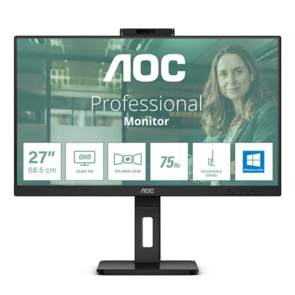 AOC Q27P3CW computer monitor 68.6 cm (27") 2560 x 1440 pixels Quad HD LED Black musta