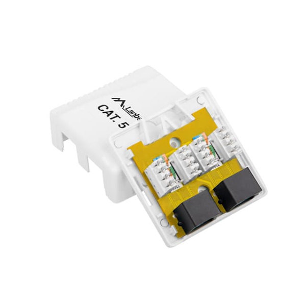 Gniazdo natynkowe 2x RJ45 Kat.5E białe