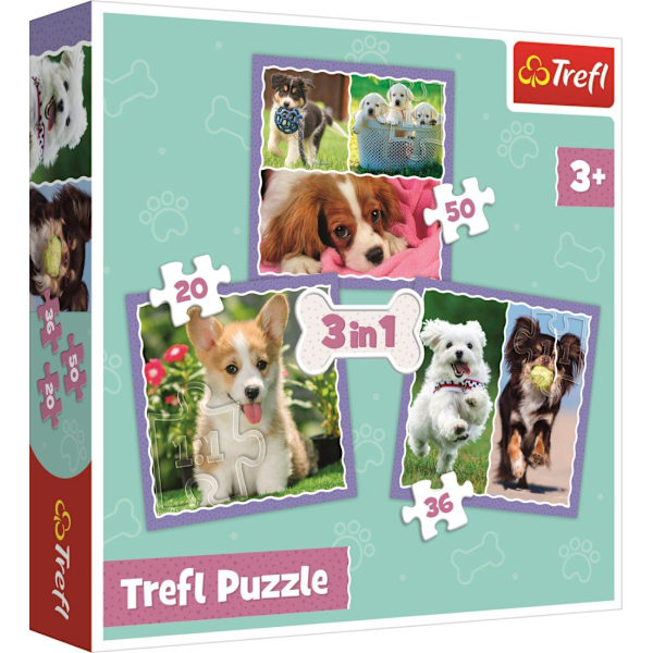 TREFL Puzzle 3 in 1 set Puppies