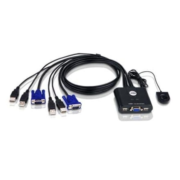 Aten 2-Port USB VGA Cable KVM Switch with Remote Port Selector | Aten | KVM  Cable KVM Switches  CS22U Search Product or keyword   2-Port USB VGA Cabl Sort