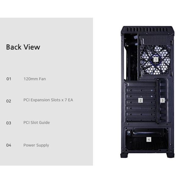 Zalman N5 TF ATX, RGB fan x4, T/G
