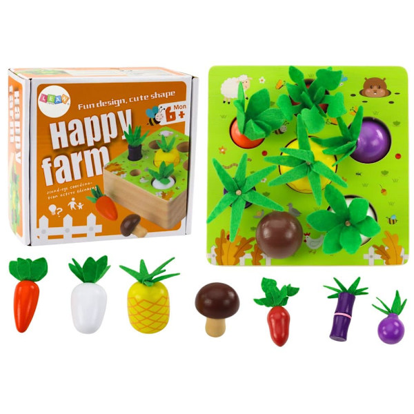 Memory Game Fruits and Vegetables Wooden