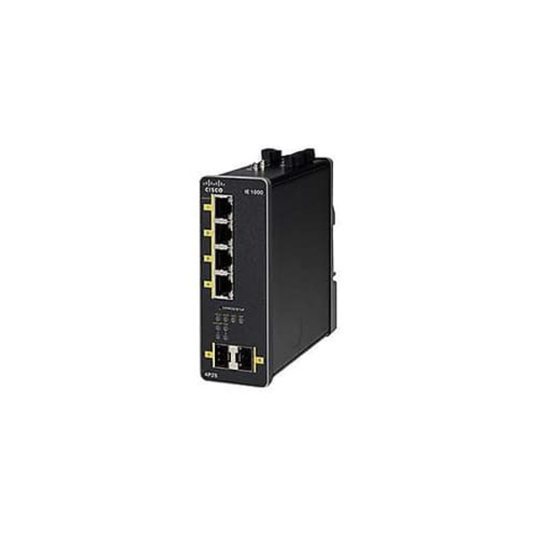 IE1000 with 4 FE Copper PoE+ ports and 2 GE SFP uplinks Svart