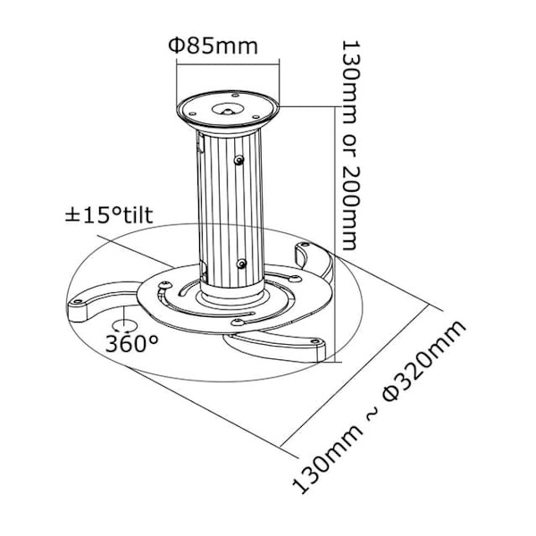 Neomounts BEAMER-C80 bracket - full-motion - for projector - black
