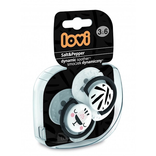 LOVI silicone dynamic soother Salt&Pepper 3-6m, 2 pcs, 22/878