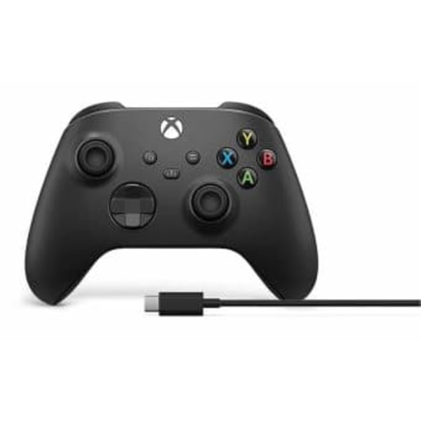 Microsoft Xbox Wireless Controller + USB-C Cable Black Gamepad Analogue / Digital PC, Xbox One, Xbox One S, Xbox One X, Xbox Series S, Xbox Series X
