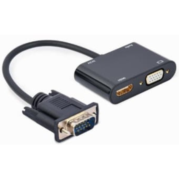 Gembird A-VGA-HDMI-02 video cable adapter 0.15 m HDMI + VGA (D-Sub) VGA (D-Sub) Black