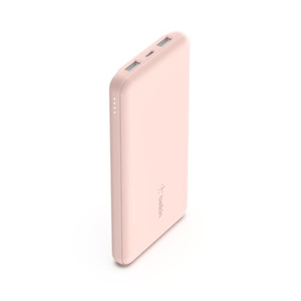 POWERBANK 10.000 MAH 12W INKL./USB-A/USB-C KABEL 15CM ROSA